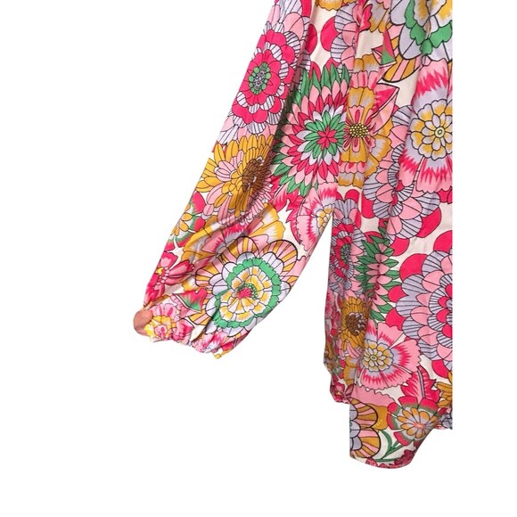 SHEIN Women's Floral Print Long Sleeve Crop Shirt Multicolor Plus Size 4X Fairy - Picture 2 of 8